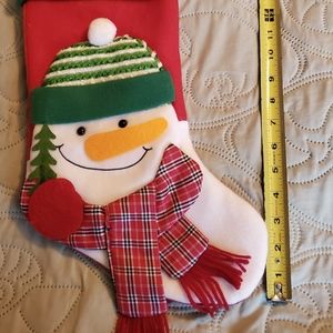 Christmas Stocking Snowman with Scarf 16"
